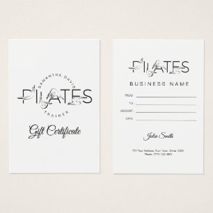 Pilates Posons i Pilates Ord Visitkort