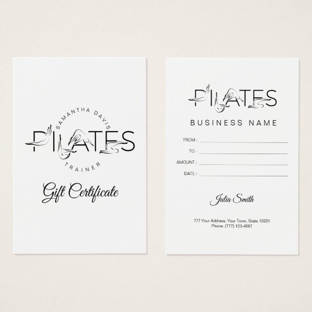 Pilates Posons i Pilates Ord Visitkort (Framsida & baksida)