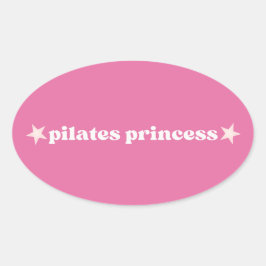 Pilates Princess Rosa Heart Design Ovalt Klistermärke