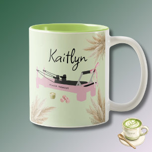 Pilates Princess Rosa Reformer & Matcha  Två-Tonad Mugg