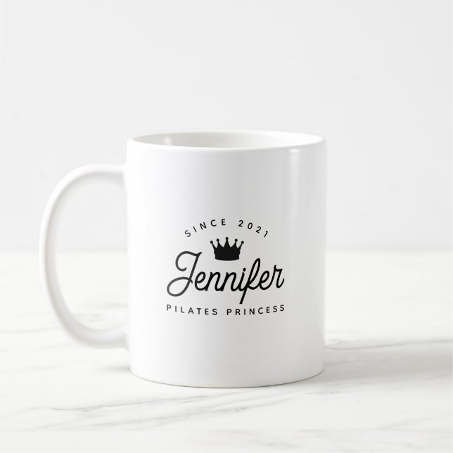 Pilates Princess Typography Name Kaffemugg (Vänster)