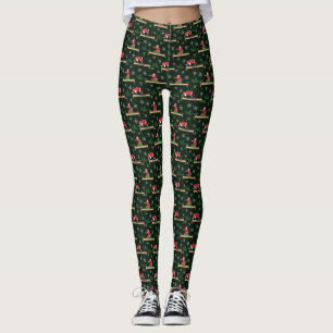 Pilates Reformer Tomte Sömlösa Julmönster Leggings