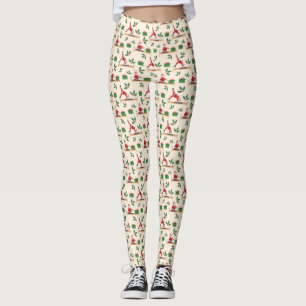 Pilates Reformer Tomte Sömlösa Julmönster Leggings