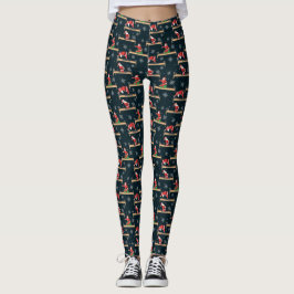 Pilates Reformer Tomte Sömlösa Julmönster Leggings