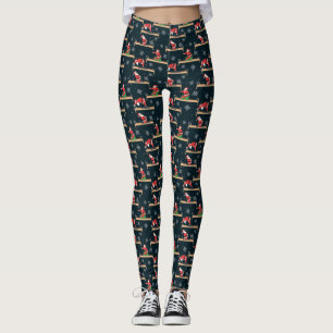 Pilates Reformer Tomte Sömlösa Julmönster Leggings