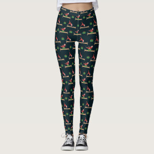 Pilates Reformer Tomte Sömlösa Julmönster Leggings