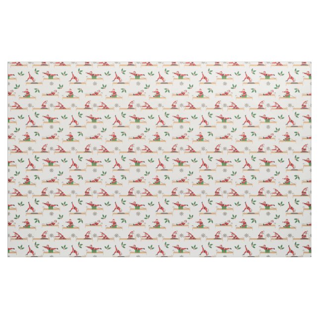 Pilates Reformer Tomte Sömlösa Julmönster Tyg (Fat Quarter)