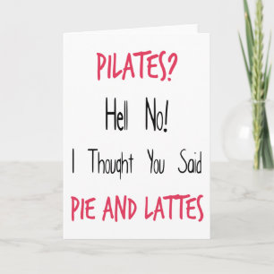 Pilates roligt citationstecken, svart och rosor kort