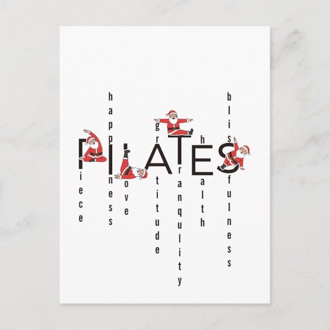 Pilates Santa Reformer jul Helg Vykort (Framsida)