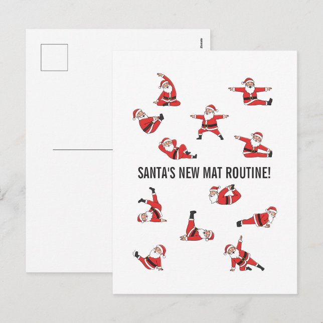 Pilates Santa Reformer Jul Helg Vykort (Fram/baksida)