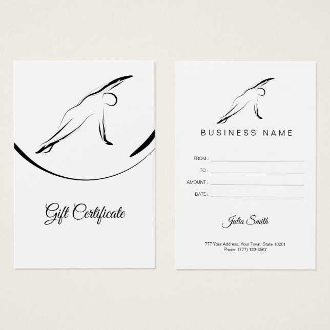 Pilates Sidböj-pose Visitkort (Framsida & baksida)