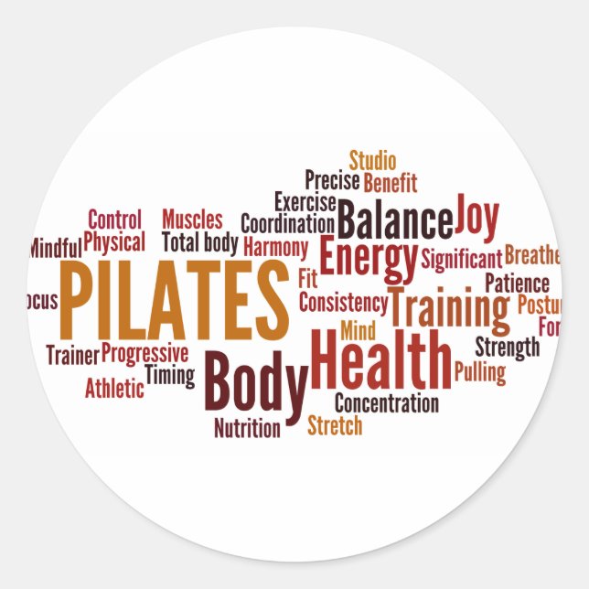 PILATES Sticker Runt Klistermärke (Framsida)