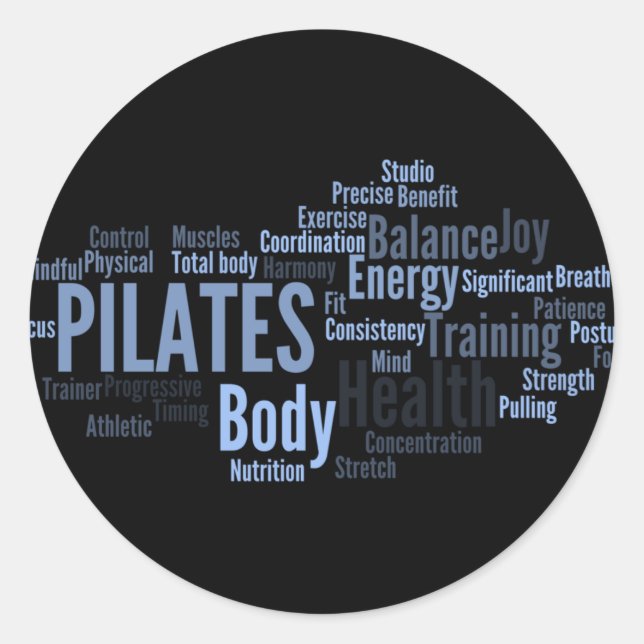 PILATES Sticker Runt Klistermärke (Framsida)