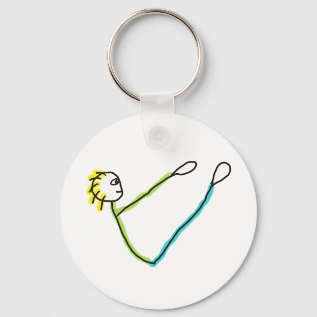 Pilates-stickfigur Nyckelring (Framsida)