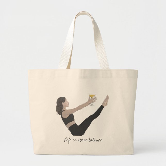Pilates Teaser Tote med cocktail Jumbo Tygkasse (Framsidan)