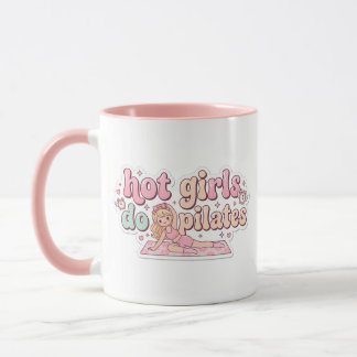Pilates Tjej Present Rosa Tjejig Fitness Mugg