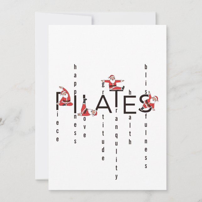 Pilates Tomte Reformer Jul Julkort (Framsida)