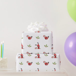 Pilates Tomte Sömlösa Julmönster Presentpapper