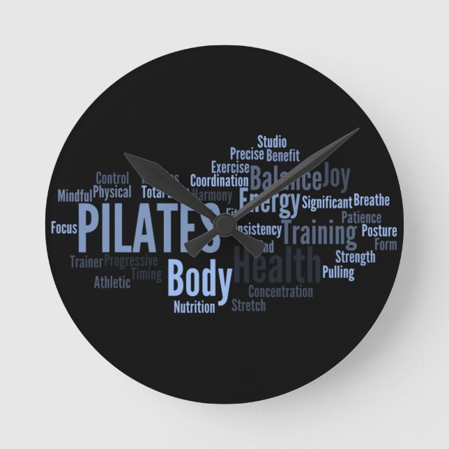 PILATES-väggen tar tid på Rund Klocka (Framsida)
