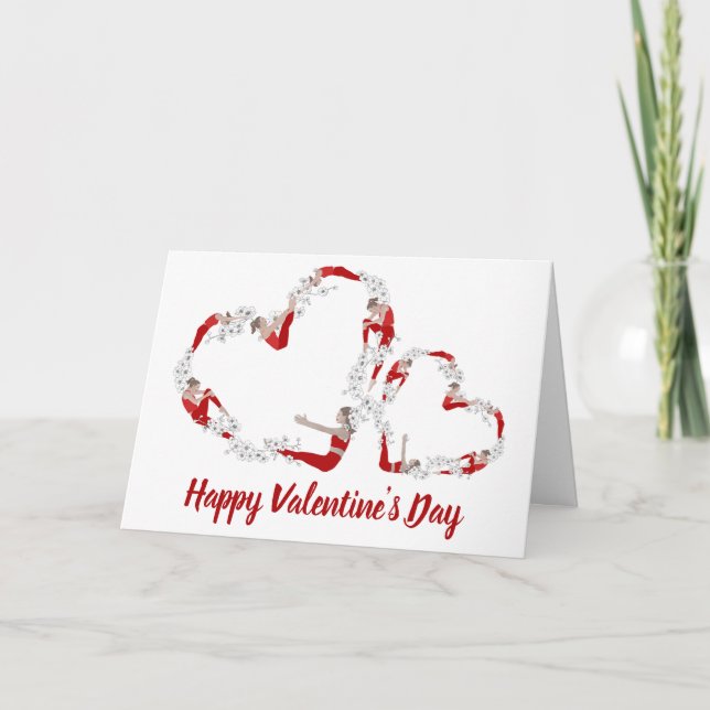 Pilates Valentines Hearts Card Tack Kort (Framsida)