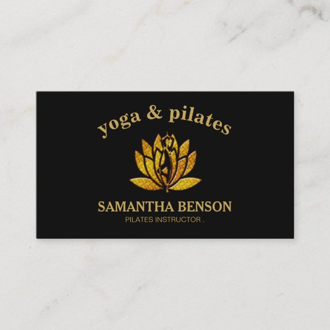 Pilates Yoga Instruktör Lärare Lotus Visitkort (Framsida)