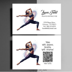 Pilates Yoga Instruktör Minimalist Visitkort