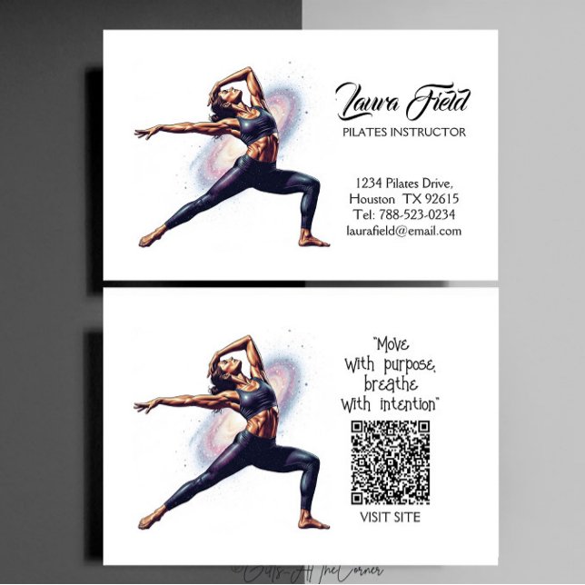 Pilates Yoga Instruktör Minimalist Visitkort (Skapare uppladdad)