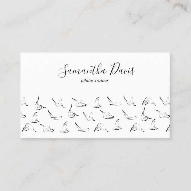 PilatinlärarAffärskortet Pilatutbildare Visitkort (Framsida)