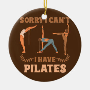 Pilatinstruktör Women Sports Funny Pilates Julgransprydnad Keramik