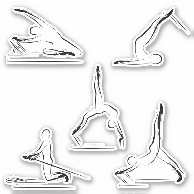 Pilatmodeller Stationery-stämplar Klistermärken (Framsida)