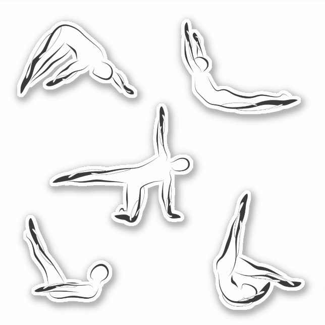 Pilatmodeller Stationery-stämplar Klistermärken (Framsida)