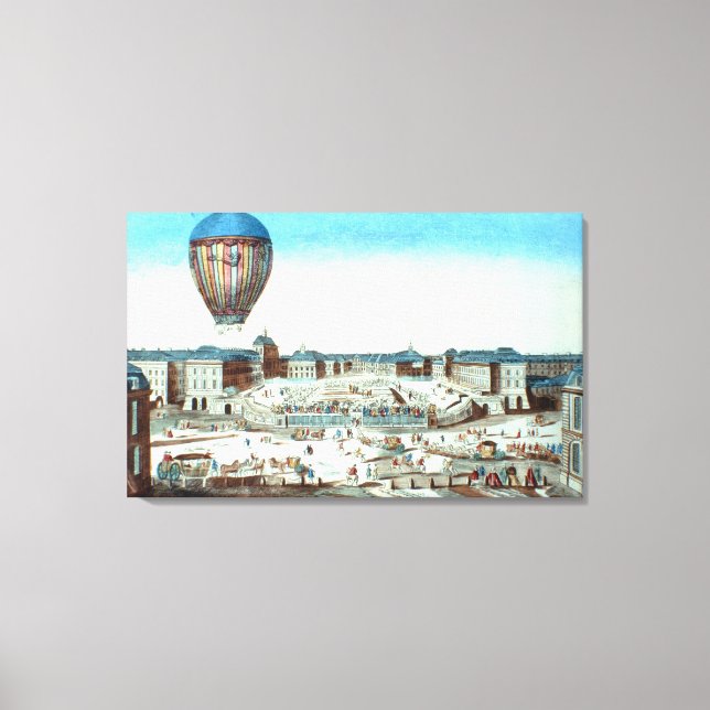 Pilatre du Roziers första flygning hett-luft ba Canvastryck (Framsida)