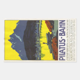 Pilatus Bahn Rectangular Sticker Rektangulärt Klistermärke