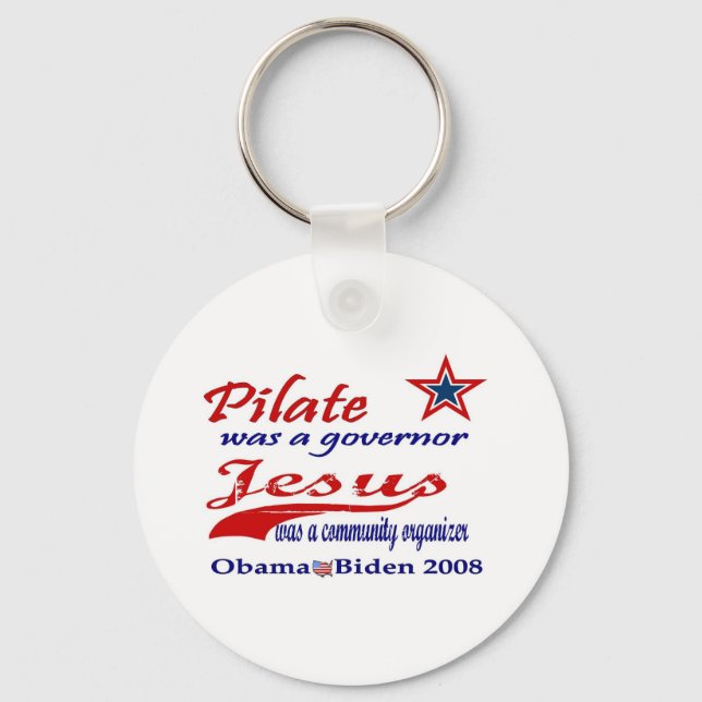 Pilatus Jesus Obama 2008 Nyckelring (Framsida)