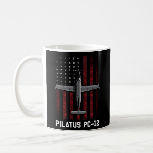 Pilatus Pc 12 Flygplan Kaffemugg (Vänster)