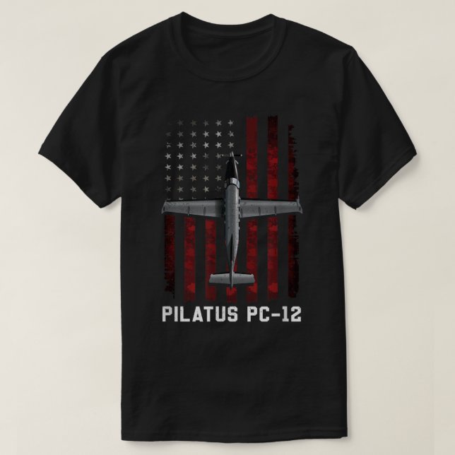 Pilatus PC 12 Flygplan T Shirt (Design framsida)