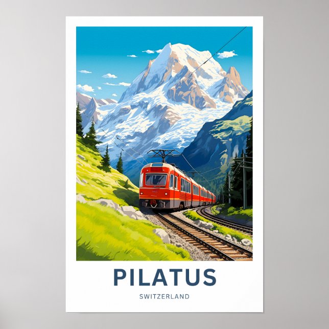 Pilatus Schweiz Travel Print Poster (Framsidan)