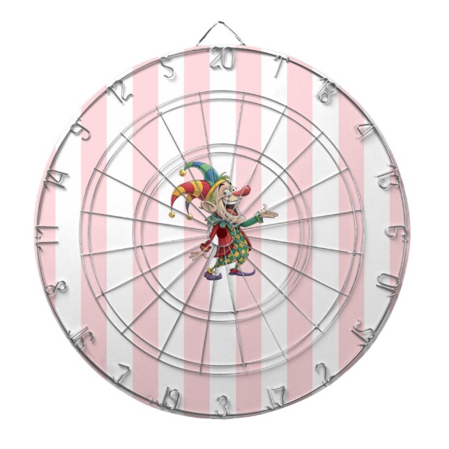 Pildavlan Rosa Vit Rand Clown Darttavla (Framsidan)