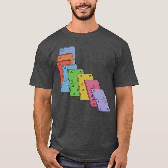 Pile Of Dominoes Domino Setile Game Dominos Game f T Shirt (Framsida)