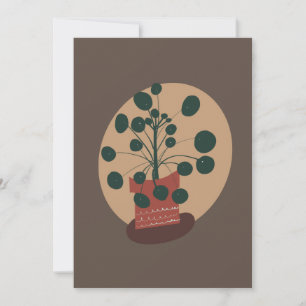 Pilea-växt Handritat vykort