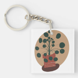 Pilea-växt i kruka Handritad grönska