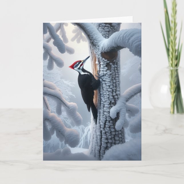 PILEAT WOODPECKER WINTER - WINTER WONDERLAND HELGKORT (Framsida)