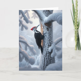 PILEAT WOODPECKER WINTER - WINTER WONDERLAND HELGKORT
