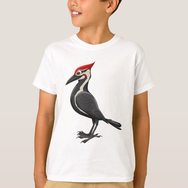 Pileated hackspett t-shirt (Framsida)