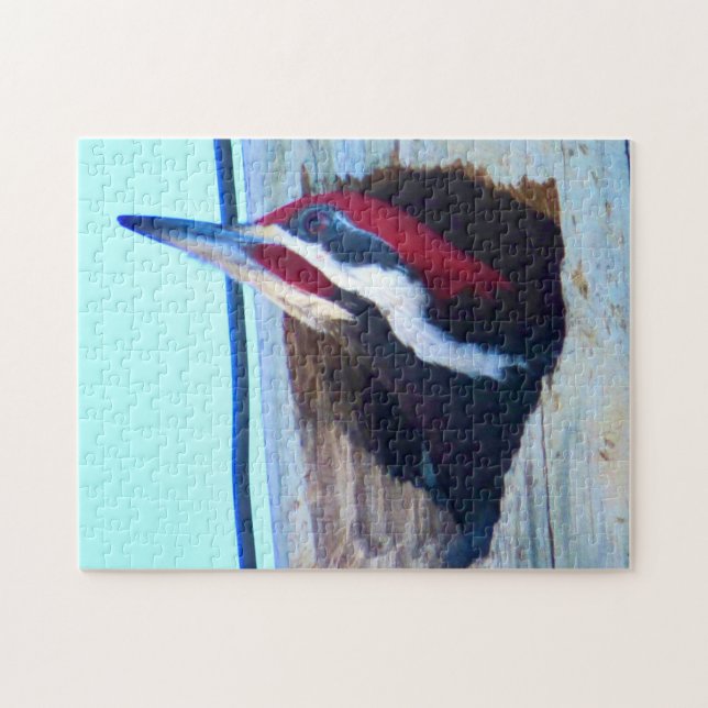 Pileated Woodpecker - Bird Puzzle Pussel (Horisontell)