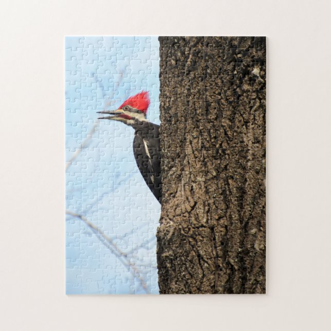 Pileated Woodpecker - Bird - Puzzle Pussel (Vertikal)