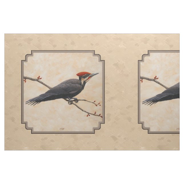 Pileated Woodpecker Tan Tyg (Fat Quarter)