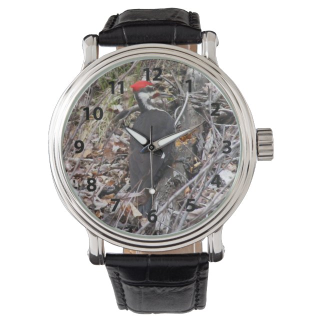 Pileed Woodpecker Pecking Watch Armbandsur (Framsida)