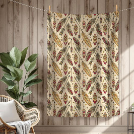 Pilen Boho Autsible Tribal Native Ethnic-fjäthers Fleecefilt