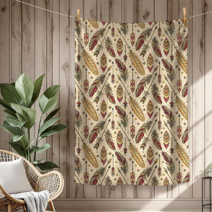 Pilen Boho Autsible Tribal Native Ethnic-fjäthers Fleecefilt